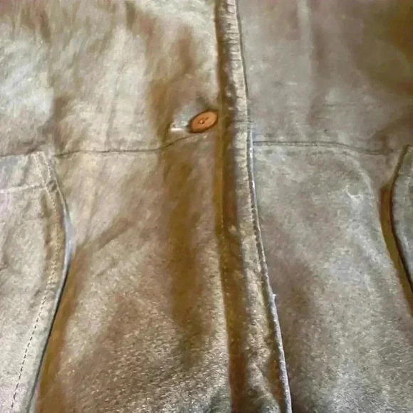 Vintage  The Avenue by Design Leather Fleece Lined Coat Size 22/24 - Picture 6 of 10